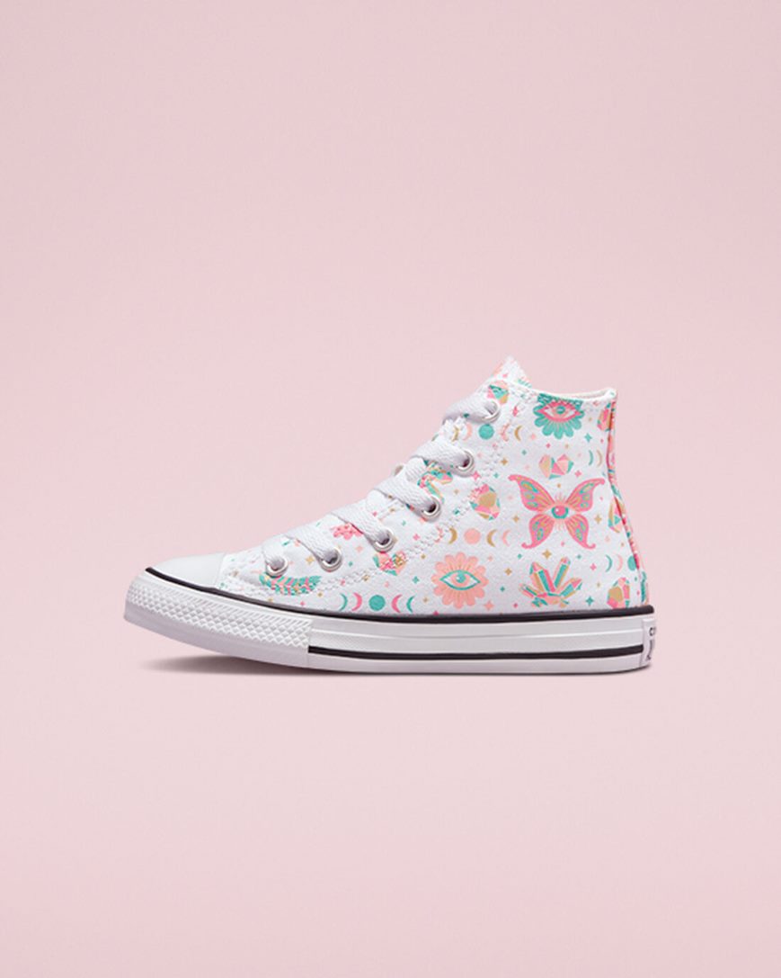 Dívčí Boty Vysoké Converse Chuck Taylor All Star Mystic Gems Bílé Růžové Koralove | CZ O31UH36